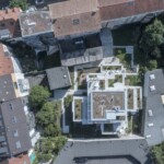 15 apartamente-mușuroi la interior de insulă urbană. Landskronhof în Basel, Elveția